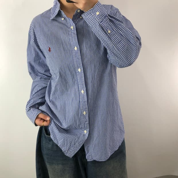 폴로 블루체크 셔츠 [XL]