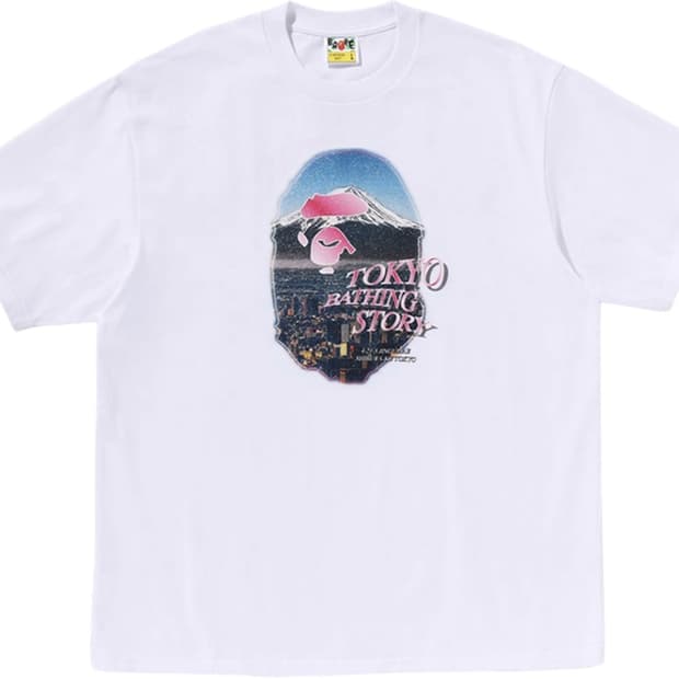 베이프 시티스케이프 에이프 헤드 릴렉스드 핏 티셔츠 화이트