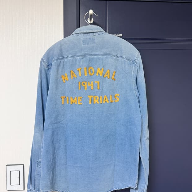 RRL 임브로이더 헤링본 워크셔츠 S