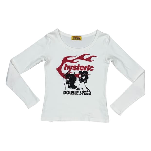 히스테릭 글래머 라이더 히스걸 롱슬리브 티셔츠