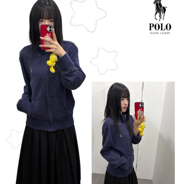 폴로 자수로고 니트집업