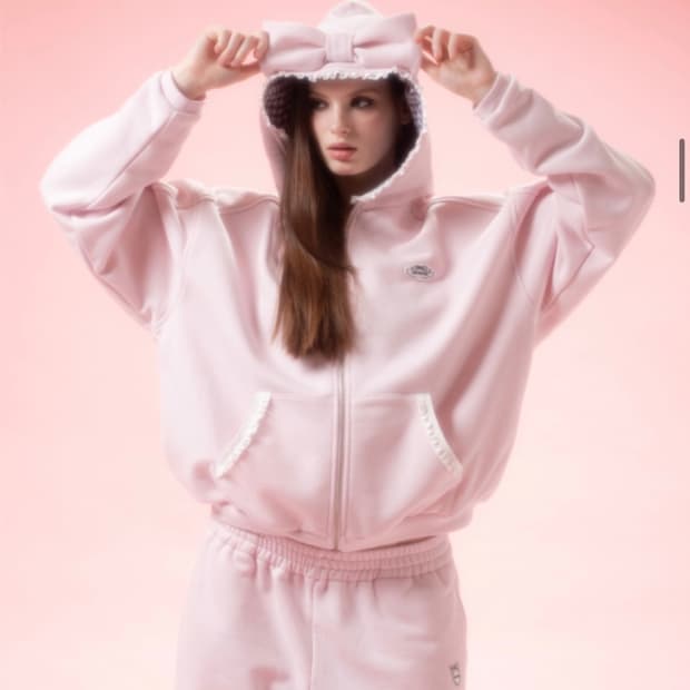 드라이로즈 빅리본 후드집업