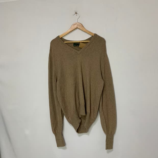 브이넥 캐시미어 100 빈티지 니트 코코아 베이지