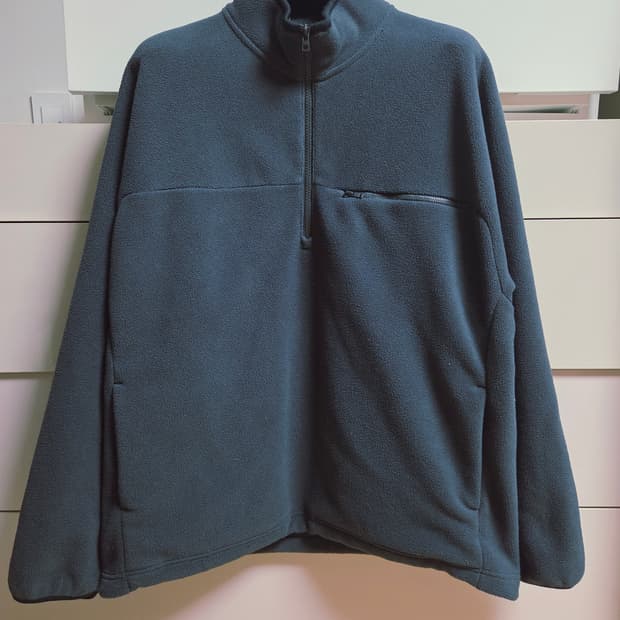 (L)유니클로 하프집업 플리스 다크그린