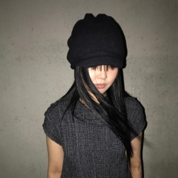 (반택포) Cap beanie 차콜 블랙 색상