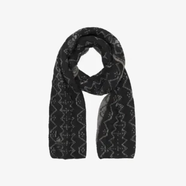 폴리테루 에스닉 패턴 머플러 노르딕 블랙