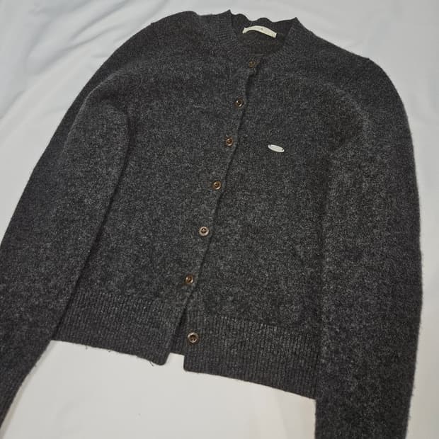 oro 오로 에센셜 라운드 니트 가디건 챠콜 M