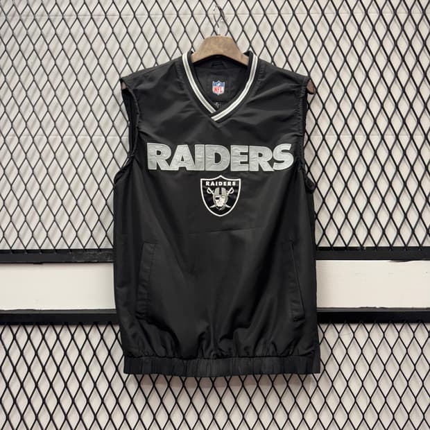 NFL X 레이더스 나일론 조끼 전후면 팀로고 포인트 블랙