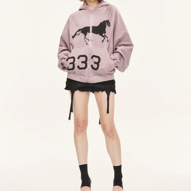 쓰리타임즈 미드나잇 스터드 후디 Midnight stud hoodie