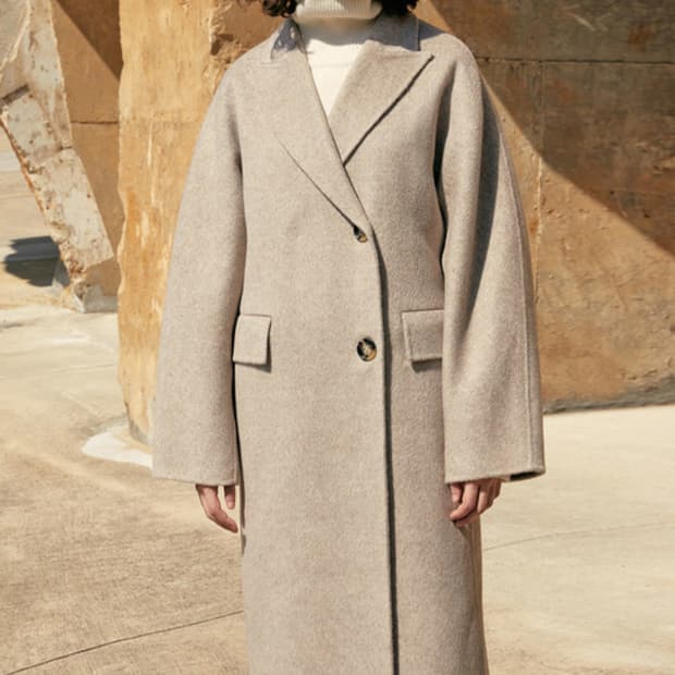 모한 롱코트 프리미엄 울 카멜헤어 블렌디드(XS)