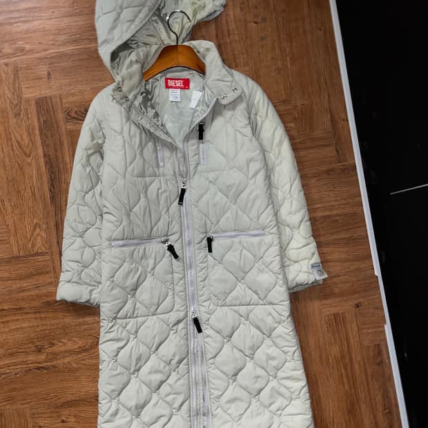 Diesel 디젤 퀄팅 후드 롱자켓