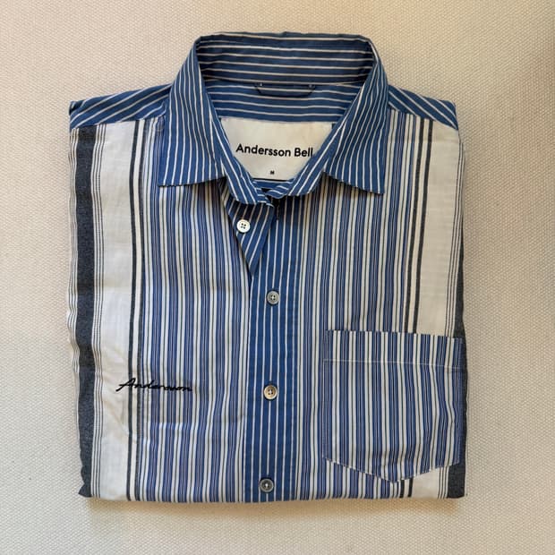 앤더슨벨 스트라이프 패치워크 셔츠 M