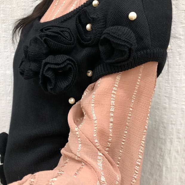 perl rose knit vest