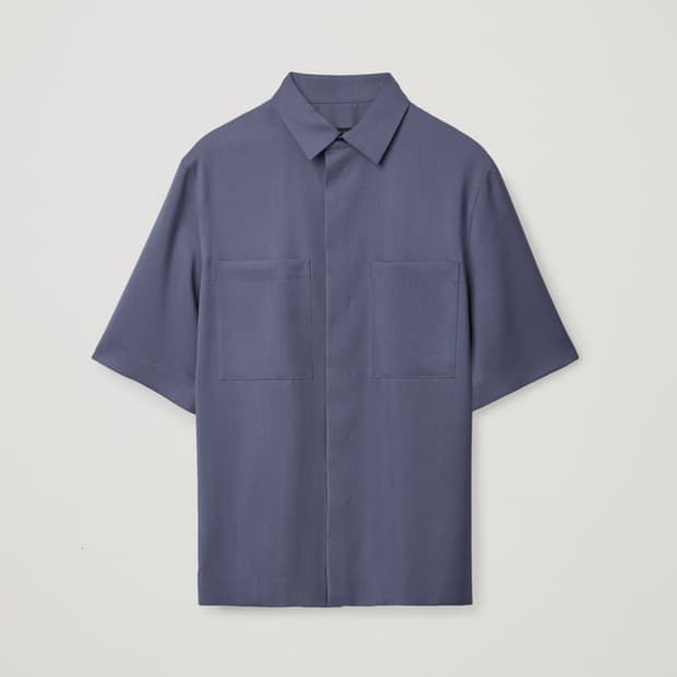 COS 포켓 반팔 셔츠 블루