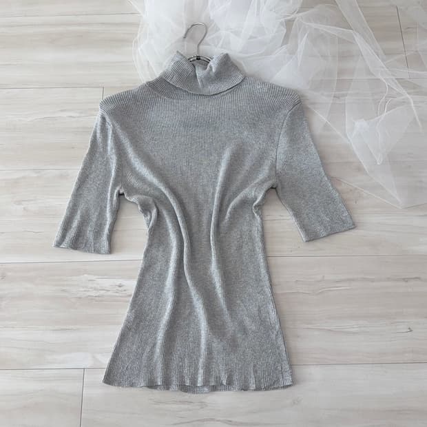 Light gray turtle neck half top