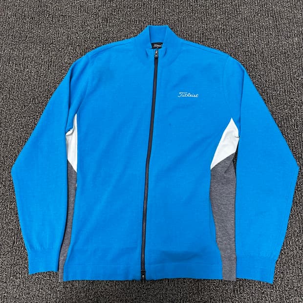 타이틀리스트 남성 골프웨어 니트 집업 블루 XL