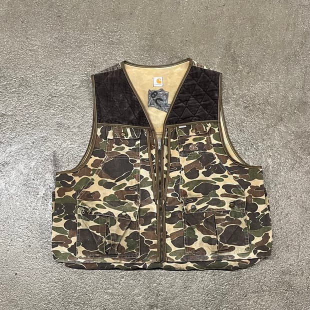80s Carhartt 덕카모 헌팅 베스트 (110)