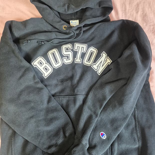 챔피온 보스턴 리버스위브 재팬 블루택 후드티 XL