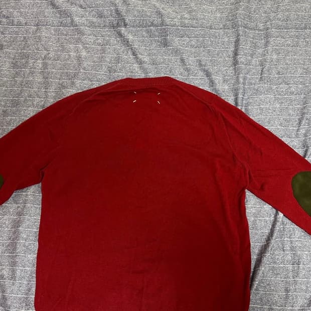 메종마르지엘라 엘보우 패치 니트 버건디