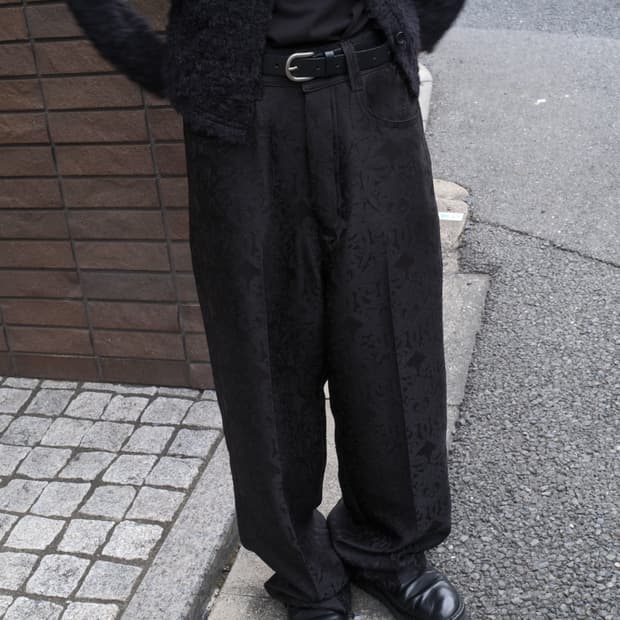 TAEY jacquard pants (black)