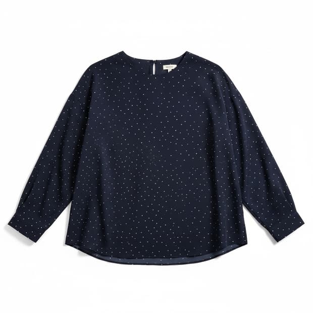 orr(오르) 도트 블라우스 네이비 OS