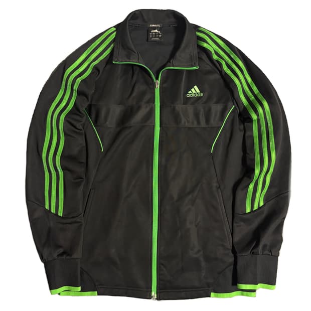 아디다스 삼선 블랙 그린 트랙탑 져지