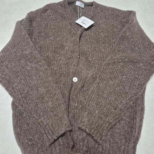 (새상품 1) SEW 도네갈 모헤어 트위드 가디건 브라운