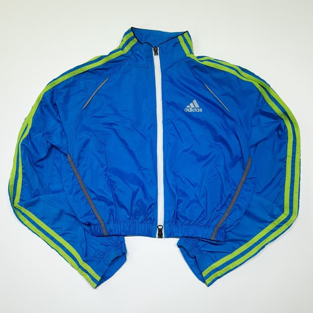 CL992 아디다스 90s 리플렉티브 코랄블루 크롭 바람막이 자켓