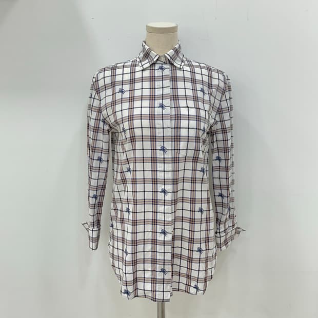 버버리 여성 자수 체크 남방