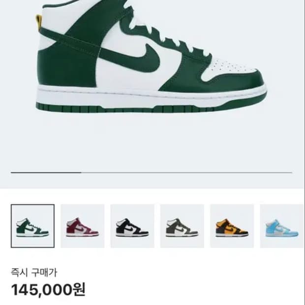 나이키 덩크 하이 레트로 노블 그린 265
