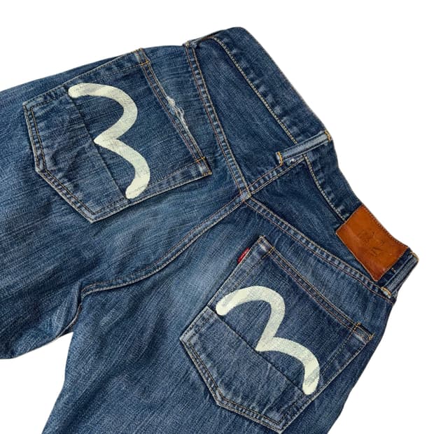 에비스 로고 프린팅 데님 팬츠