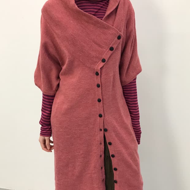 Jpn Asymmetric Button Knit Cardigans