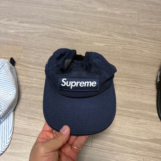 슈프림 메쉬 코듀라 캠프캡 네이비 - 23SS