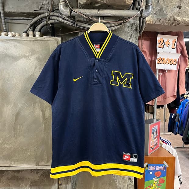 나이키 미시간 울버린스 풋볼팀 웜업져지 네이비 L #csz3000