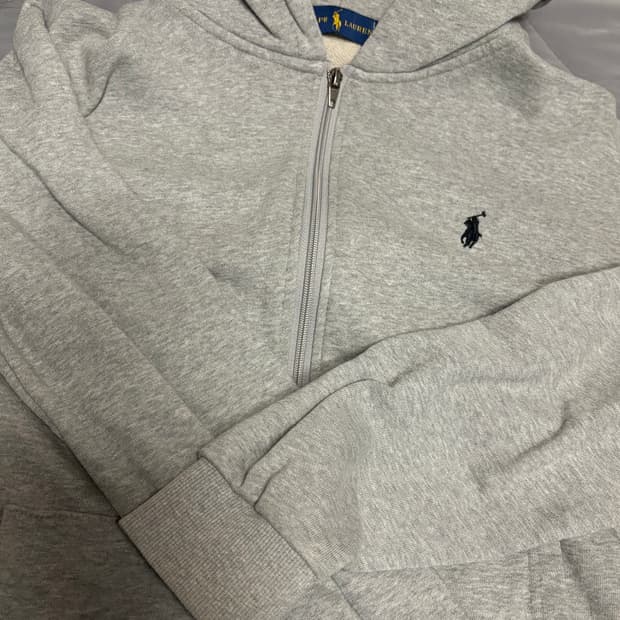 폴로 후드집업 그레이