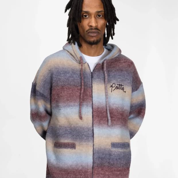 M 파타 레인보우 니트 후디