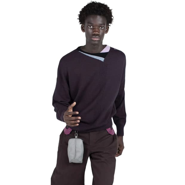 [50]키코 코스타디노브 25fw VIG 멀티 카라 니트/다크 브라운