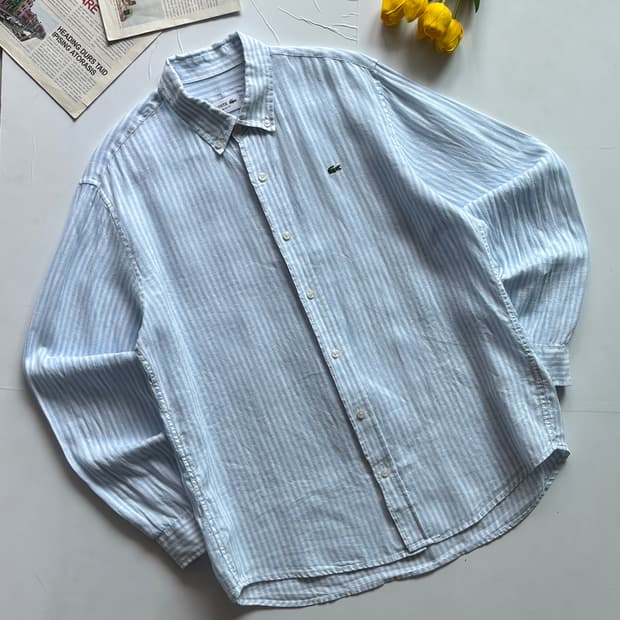 Lacoste 라코스테 스트라이프 린넨 셔츠