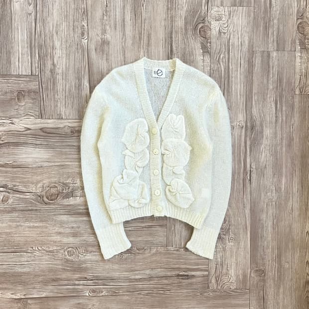 FILF’eE 셔링 패치 울 가디건