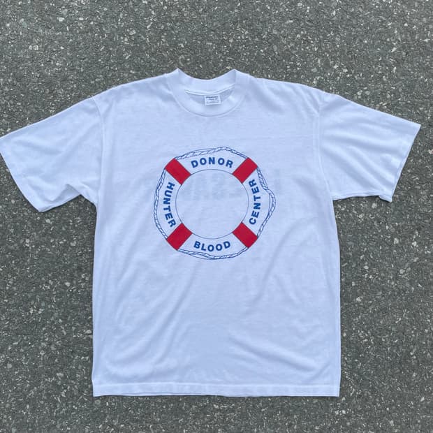 90‘s 미국 제조 빈티지 화이트 프린팅 반팔티