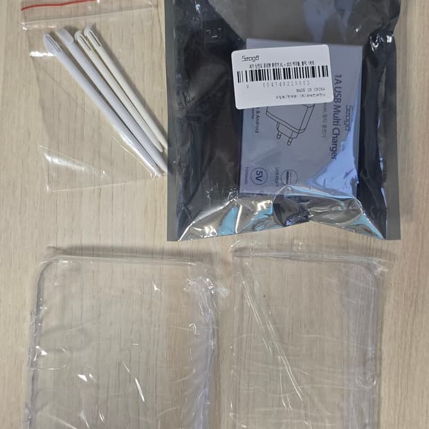 미사용 new 3ds xl 뉴큰다수 클리어 케이스 닌텐도 충전기 터치팬