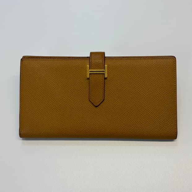 에르메스 베안 장지갑 비스킷 금장 Y각인