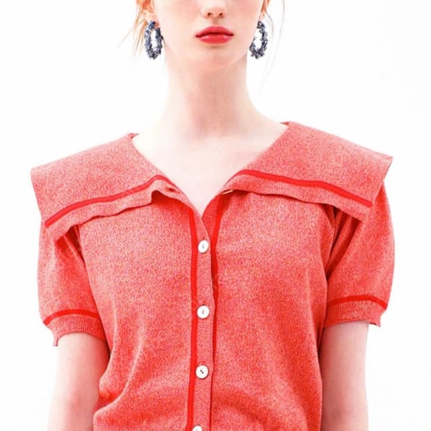 에브모우 세일러 카라 썸머 가디건