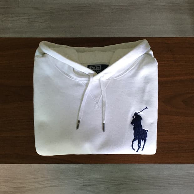 폴로 빅포니 후드티 화이트
