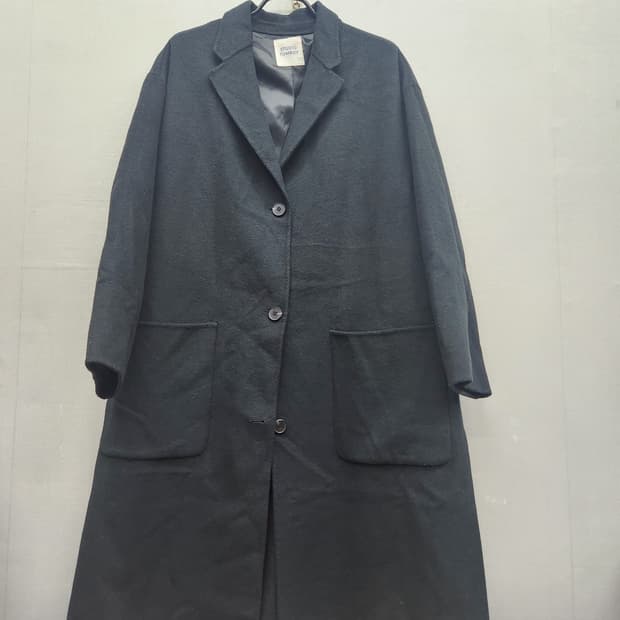 스튜디오톰보이 다크그린 롱 모혼방 코트 XL