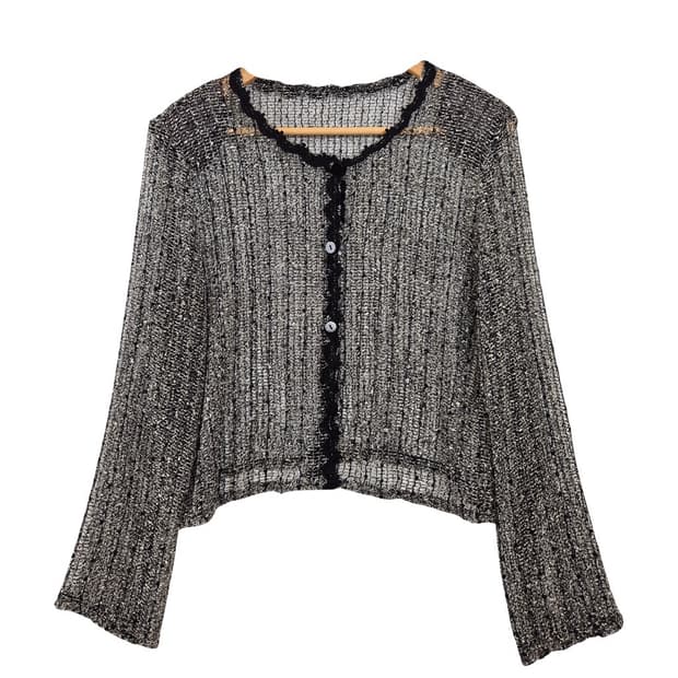 JPN 블랙펄 시스루 가디건 