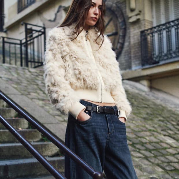 자라 퍼 봄버 자켓 (새상품)