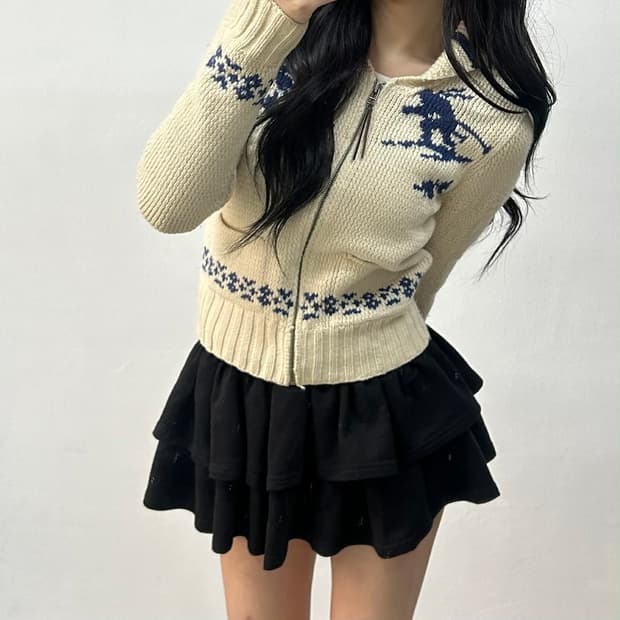 폴로 진스 노르딕 코위찬 걸즈 니트집업(S)