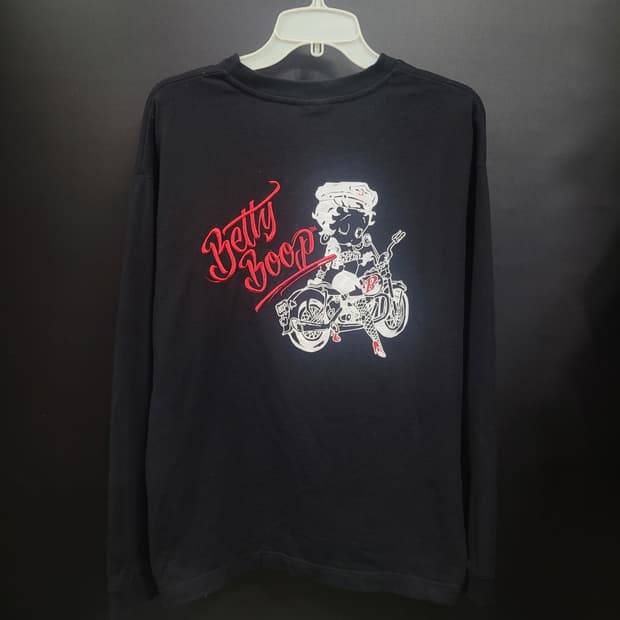 Betty Boop 베티붑 바이크 자수로고 프린팅 셔츠