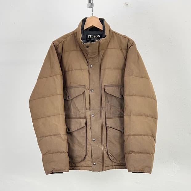 필슨 25fw 브라운 크루저 왁스 다운 퀼팅 패딩 자켓